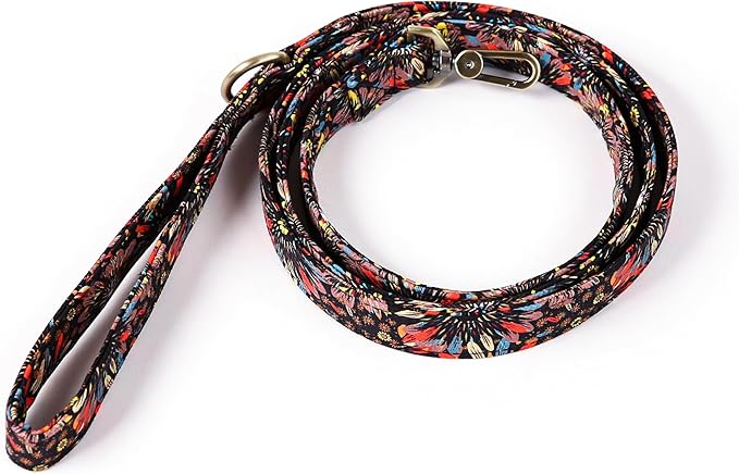 Organic Cotton Dog Leash for Small,Medium and Large Breed,Brass Hardware Pet Leash for Walking,Running and Training 6FT