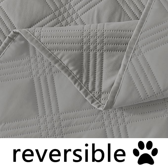 hyha Waterproof Dog Blanket, Reversible Pet Bed Blanket, Soft Sofa Couch Cover for Dogs Washable, Waterproof Pet Couch Covers for Sofa Puppy Cats Furniture Protector(68"x82", Grey/Grey)