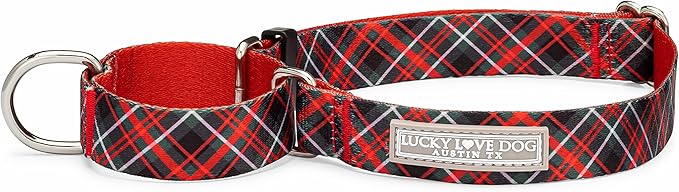 Lucky Love Dog Martingale Dog Collar - Adjustable, No-Slip, Durable, & Soft Webbing Collar for Male and Female Dogs Ideal for Training & Walking - Heywood, Large