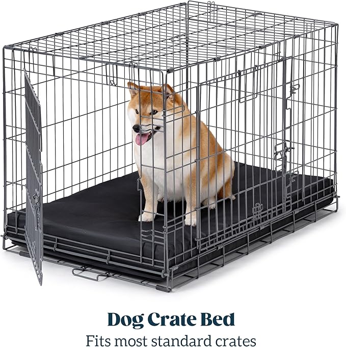 Cybarmour Chew Proof Dog Bed - Orthopedic Indestructible Dog Crate Pad - Outdoor Waterproof Kennel Mat for Aggressive Chewers - Large Breeds & Fits 42-Inch Crate - 41"x27", Black