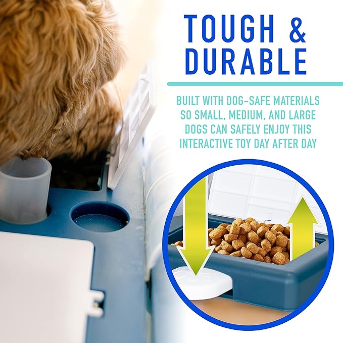 Franklin Pet Supply Co. Interactive Dog Toy + Puzzle Feeder - Dog Food + Treat Puzzle Game Set for Small, Medium + Large Dogs - Enrichment Training Toy + Slow Feeder for All Dogs