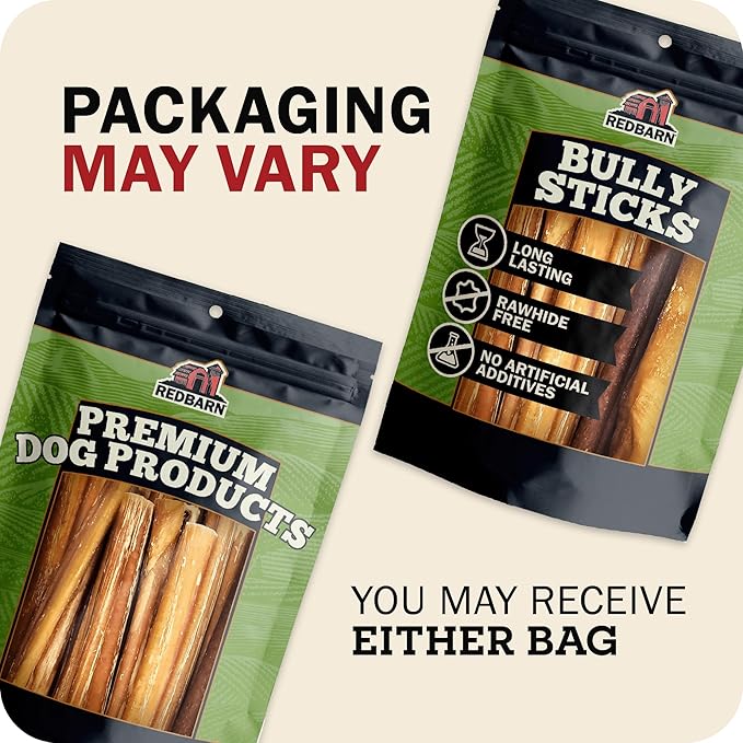Redbarn Pet Products Straight 5" Bully Sticks - Long Lasting Dog Chew, All Natural Bully Bones (50-Count)