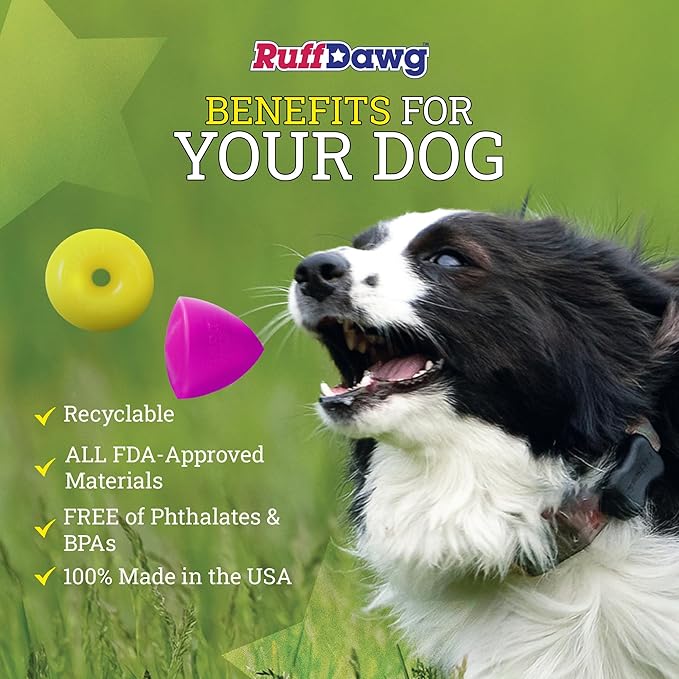 Ruff Dawg Dawg-Nut & Dawg-X Bundle - Durable Rubber Dog Toys for Chewers - Made in The USA - Floats in Water - Assorted Neon Colors for Visibility