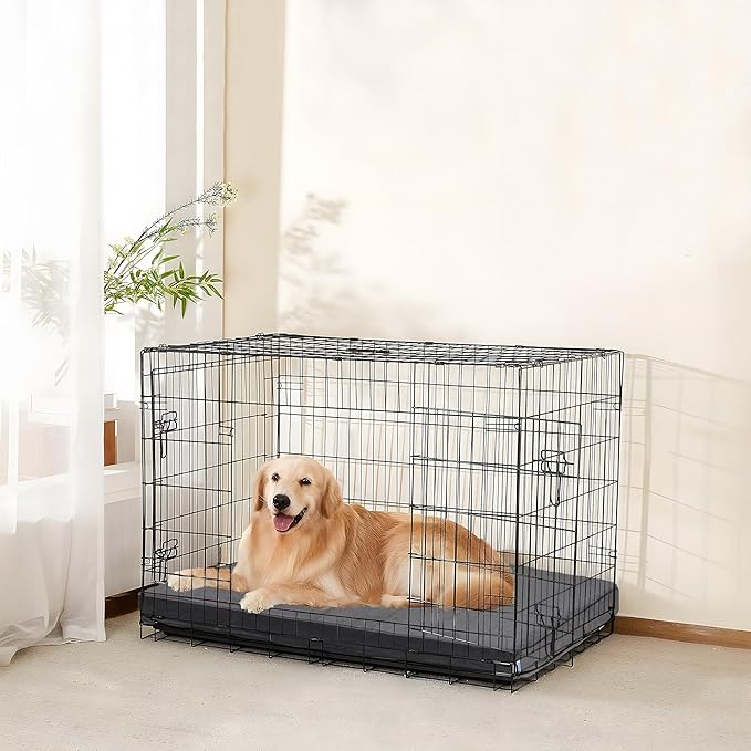 Dog Bed for Large Dog - Orthopedic Pet Beds with Memory Foam, Waterproof Removable Washable Cover with Non-Slip Bottom, Grey, 35" L x 23" W x 3" H