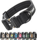 TSPRO Premium Dog Collars Tactical Dog Collar with Patch and Heavy Duty Quick-Release Metal Buckle Durable Thick and Adjustable for Medium to Large Dogs (Black L)
