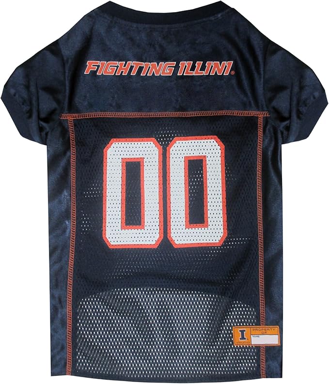 Pets First NCAA College Illinois Fighting Illini Mesh Jersey for DOGS & CATS, X-Small.Licensed Dog Jersey with your Favorite Football/Basketball College Team