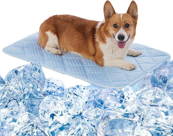 Dog Cooling Mat, Washable Cooling Mat for Dog, Foldable Kennel Pet Bed, Cool Pad (Cool &Warm Surface) for All Seasons Use, Pet Pads for Cats Use in Crate (36x24 Inch (Large))