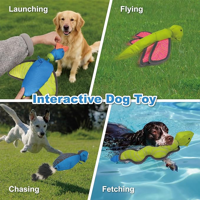 Orange Squirrel Oxford Launching Flying Dog Toy Slingshot Chase Fetch Training Interactive Dog Toy Durable Stuffed Animal Dog Squeaky Toy for Medium Large Dogs Toy Gift 42cm/16.54in