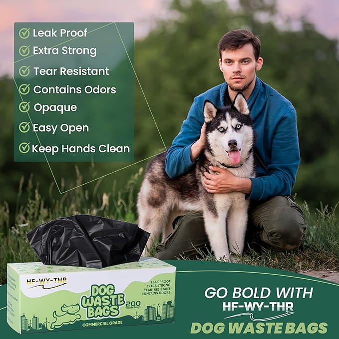 Dog Waste Bags 6000 Count - Thick Plastic Dog Poop Bags Rolls Replacements for Outdoor Disepensers - Leak Proof and Tear Resistant