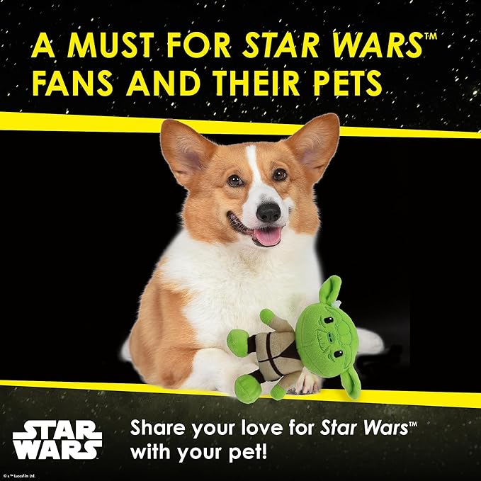 STAR WARS for Pets Plush Yoda Figure Dog Toy - Squeaky Large Adorable Toys for All Dogs and Pets, Officially Licensed Product, 9 Inch
