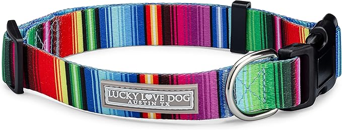 Lucky Love Dog - Adjustable Dog Collar with Easy Click Buckle for Medium Dogs, Durable, & Comfortable for Male & Female Dogs, Pet Collar for Puppies & Adult Ones - Nacho, Medium