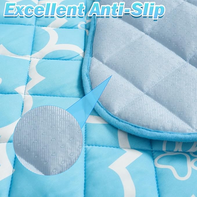 EXPAWLORER Dog Cooling Mat-28.3''*47.2'' Upgraded Extra Large Cooling Pad for Dog Dogs Cats Pets in Summer Keep Cool,Washable,Non-Slip Blanket for Grate Sofa Bed Outdoor