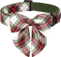 ARING PET Christmas Dog Collar, Cute Xmas Pet Collar with Sailor Bowtie Red and Green Plaid Bow Tie Collars with Metal Buckle for Puppy Small Medium Large Boy Girl Dogs-M
