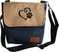 Waggin' Trails WoofPack Dog Walking Bag – Odor‑Controlled Poop Bag Holder with Storage for Treats, Phone & Keys – Navy/Tan