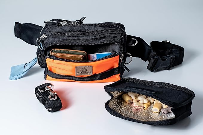 Dog Training Fanny Pack/Treat Bag with Removable Insulated Sleeve and Multiple Compartments, Color Black (Lilac sandstone)