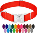 Country Brook Petz - Premium Nylon Dog Collar with Metal Buckle for Small Medium Large Breeds - 10+ Warm Colors (Extra Large, 1 Inch, Hot Orange)