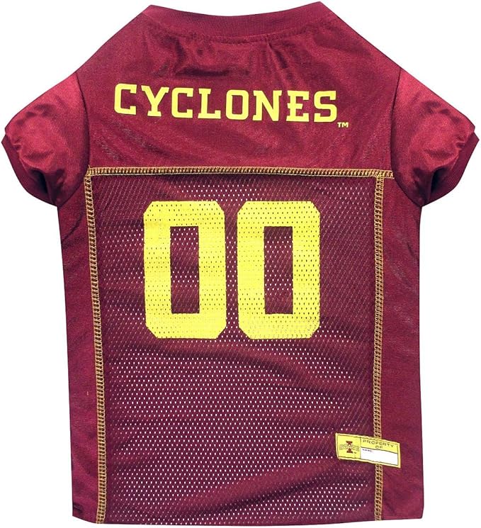 Pets First NCAA College Iowa State Cyclones Mesh Jersey for DOGS & CATS, Small. Licensed Dog Jersey with your Favorite Football/Basketball College Team
