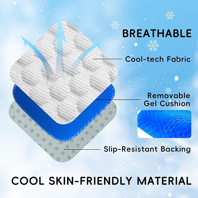 Pet Cooling Mat for Cats and Small Dogs, Self Cooling Fabric with Supportive Pillows, Lightweight, Soft and Comfortable, Leak-Proof, Non Gel, Washable, Cozy Sleeping mat, Indoor/Outdoor