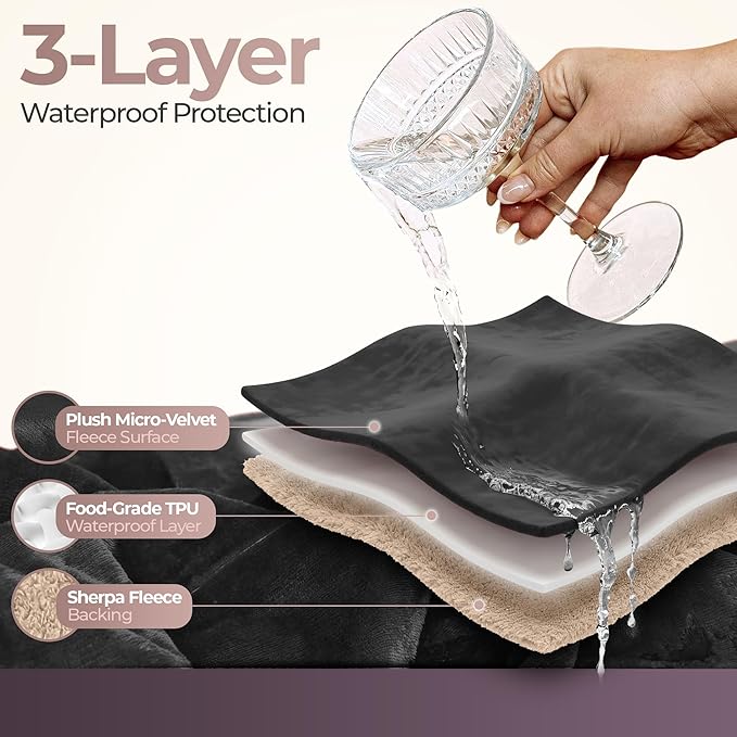 Sacred Weapon Waterproof Blanket – Bed Blanket for Cozy Moments – Bed Blankets Soft & Hypoallergenic – Leakproof & Cooling for Beds, Couch & Pet Use – Large Size 80"x80"