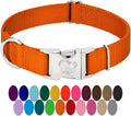 Country Brook Petz - Premium Nylon Dog Collar with Metal Buckle for Small Medium Large Breeds - 10+ Warm Colors (Small, 3/4 Inch, Orange)