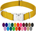Country Brook Petz - Premium Nylon Dog Collar with Metal Buckle for Small Medium Large Breeds - 10+ Warm Colors (Extra Large, 1 Inch, Gold)