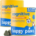 Happy Paws Cognitive Supplement for Dogs, Chicken Soft Chews with Taurine, Spirulina, CoQ10 & Vitamins B1, B3, B12, Supports Cognitive Function, Memory and Focus, Chews for Small to Large Dogs