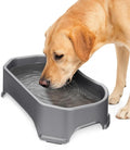 Neater Pet Brands Extra Large Water Bowl for Dogs, Outdoor Dog Water Bowl (1.25 Gallon XL Capacity), Big Trough Style Food Dish for Indoors or Outside, No Spill Large Dog Bowls, Gunmetal Grey