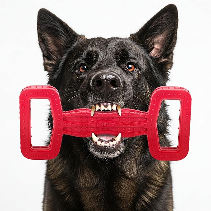 Large Eco Rubber Tugger – Red - Long Lasting Dog Chew Toys for Aggressive Chewers Strong Dog Toy for Dogs Durable Puppy Toys