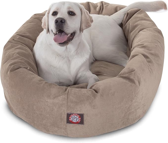 Majestic Pet Villa 40 Inch Shredded Memory Foam Dog Bed for Large Sized Dog 40x29x9 Inch–Orthopedic Pet Bed with Removable Washable Cover-Washable Large Puppy Mat with Head Support-Pearl