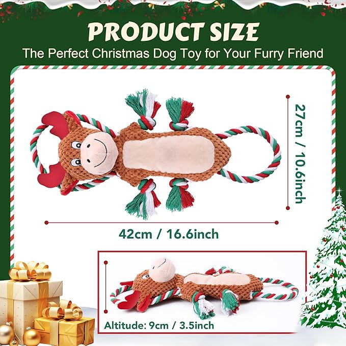 Newget Dog Toys with Squeaker, Plush Stuffed Animals Toys for Aggressive Chewers, Cute Squeak Toys for Large Medium Small Dogs, Interactive Dog Chew Toys, Durable Plush Dog Toys for Puppy Teething