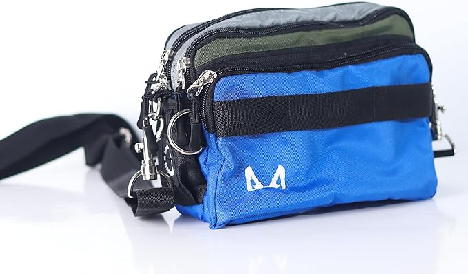 Dog Training Fanny Pack/Treat Bag with Removable Insulated Sleeve and Multiple Compartments, Color Black (Royal Blue)