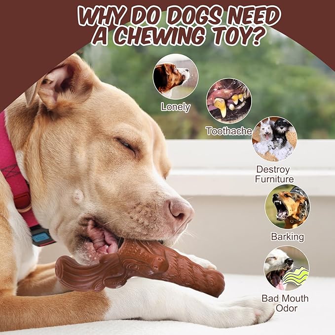 KOOLTAIL Christmas Dog Toys for Aggressive Chewers, 3 Pack Indestructible Dog Bone Toys for Medium Large Breed, Tough Pet Chew Toy to Keep Them Busy, Best Gift for Doggy to Clean Teething and Training