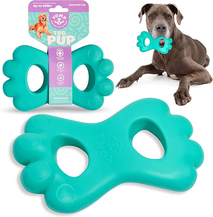 Yomp TugPup Dog Tug Toy – Interactive Pull Toy for Soft and Medium Chewers, Pet-Safe, Non-Toxic Silicone Chew Toy for Puppies and Teething Dogs
