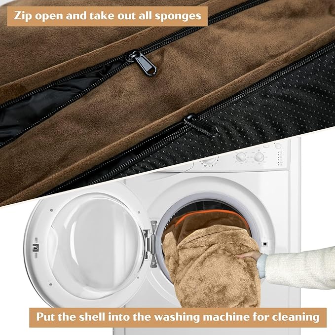 Comfort Expression Orthopedic Dog Bed for Large Dogs 35x22 Inch, Waterproof Supportive Egg Crate Foam Large Pet Bed with Removable Bolsters, Dog Couch with Washable Cover & Non-Slip Bottom, Brown
