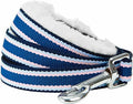 Blueberry Pet Multi-Colored Stripe Fleece Padded Dog Leash with Soft & Comfortable Handle, 5 ft x 3/4", Blue, Medium, Leashes for Dogs