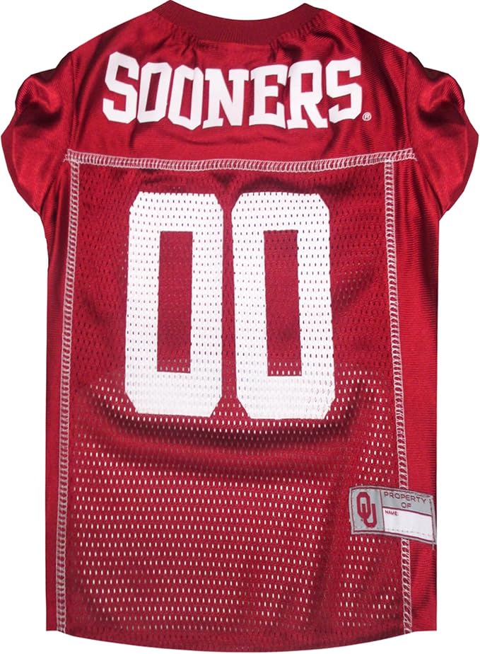 NCAA College Oklahoma Sooners Mesh Jersey for Dogs & Cats, XXX-Large. Licensed Big Dog Jersey with Your Favorite Football/Basketball College Team