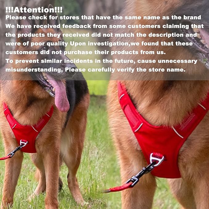 No Pull Dog Harness for Small Dogs, Adjustable, Reflective Breathable Padded Vest with 2 Metal Leash Clips and Handle for Control or Car Seatbelt Use, Red, S