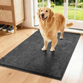 Chenille Absorbent Front Door Mat 72" x 48", Dog Door Mat for Muddy Paws, Trap Dirt Doormat, Mud Mat for Dogs, Washable Non Slip Outdoor Indoor Doormats for Entryway, Grey