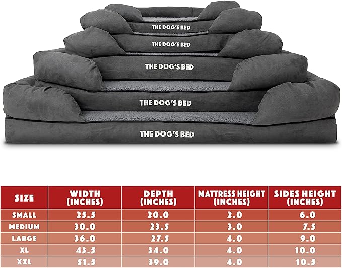 The Dog’s Bed Replacement Outer Cover, Plush Fabric, Grey, Large