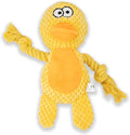 Dog Toy Squeaky Chewing Rope Stuffed Plush Animal with Crinkle Paper Interactive Soft Aggressive S-M-L Pets Gift Holiday Yellow Duck