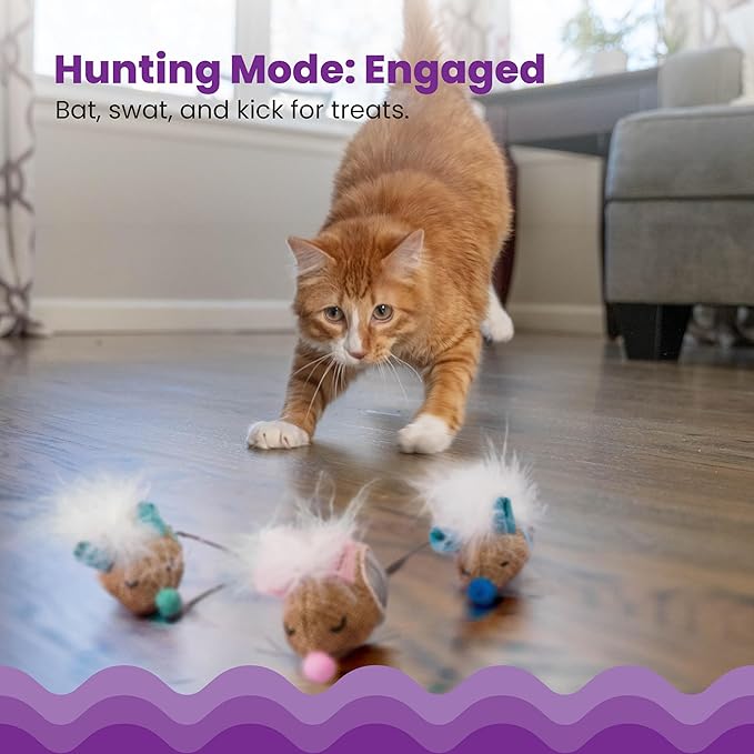 Catstages Mousin' Around Hide 'N Treat Cat Toy, 3 Pack Treat-Dispenser Toys, Multicolored