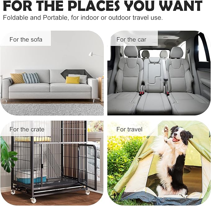 JoicyCo Dog Bed Soft Dog Crate Bed Pad Mat, 42 in Non Slip Bottom Washable Beds for Large Dogs, Pet Bed Mattress Kennel Pad, Dark Gray
