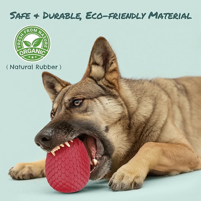 Treat Dispensing Dog Cognitive Toy to Keep Them Busy, Freezable Fillable Rubber Enrichment Lick Toy for Small and Medium Dogs 10-60 lbs, Long-Lasting Interactive Puzzle Dog Toy (Red)