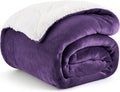 Bedsure GentleSoft Sherpa Fleece Throw Blanket for Couch, Non-Heated, Thick and Warm Throw Gifts for Women and Girls, Soft Fuzzy Plush Blanket for Winter, Purple, 50x60 Inches