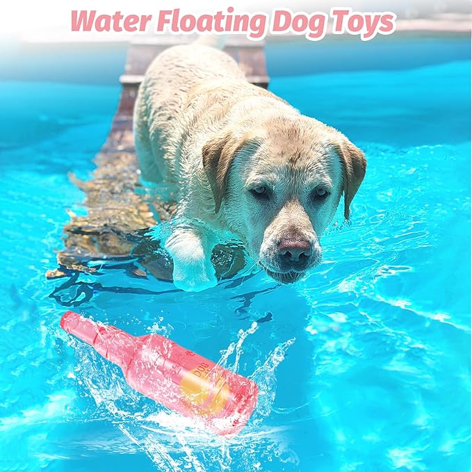 Water Bottle Dog Toy,Crunchnplay Bottle Toy for Dogs,Floating Dog Chew Toys,Squeaky Dog Toys for Aggressive Chewers,Dog Toy Water Bottle Cruncher,Interactive Dog Toys for Small Medium Dogs Boredom