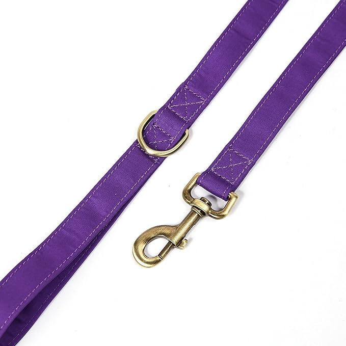 Organic Cotton Dog Leash for Small,Medium and Large Breed,Brass Hardware Pet Leash for Walking,Running and Training 6FT