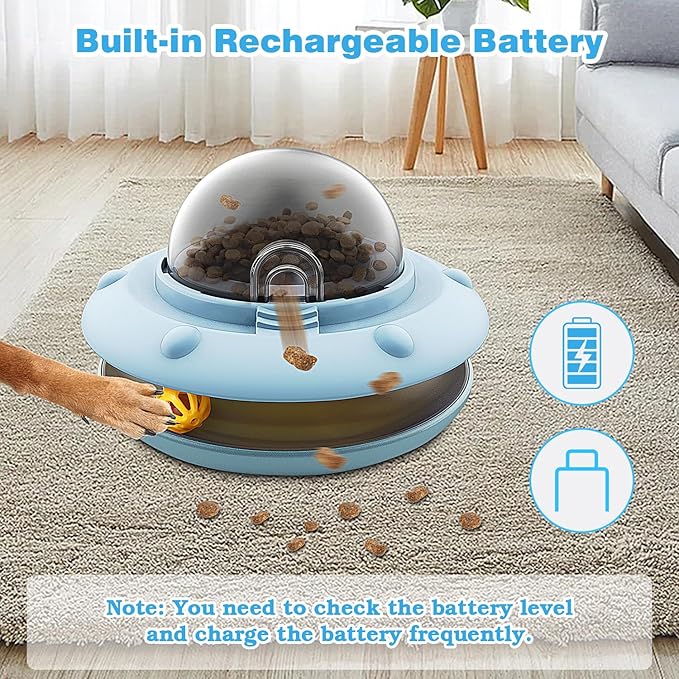 Dog and Cat Interactive Treat Toy, Pets Food Puzzle Toy with Bell Ball, Suitable for Puppies and Kittens