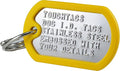 Dog Tags for Dogs, Custom Dog Collar ID Tag Personalized for Pets - Super Tough, Quiet Embossed Military Style Stainless Steel Dog Name tag (Yellow)