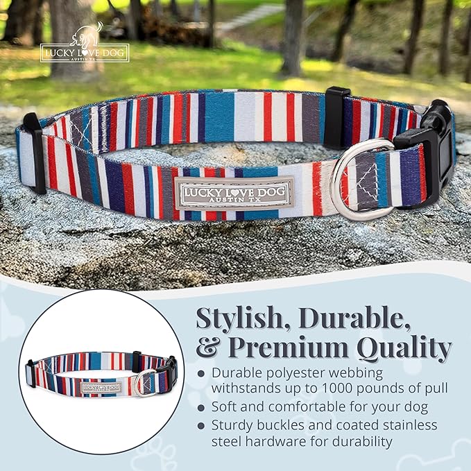 Lucky Love Dog - Adjustable Dog Collar with Easy Click Buckle for Small to Large Dogs, Durable, & Comfortable for Male & Female Dogs, Pet Collar for Puppies & Adult Ones - Linus, XS