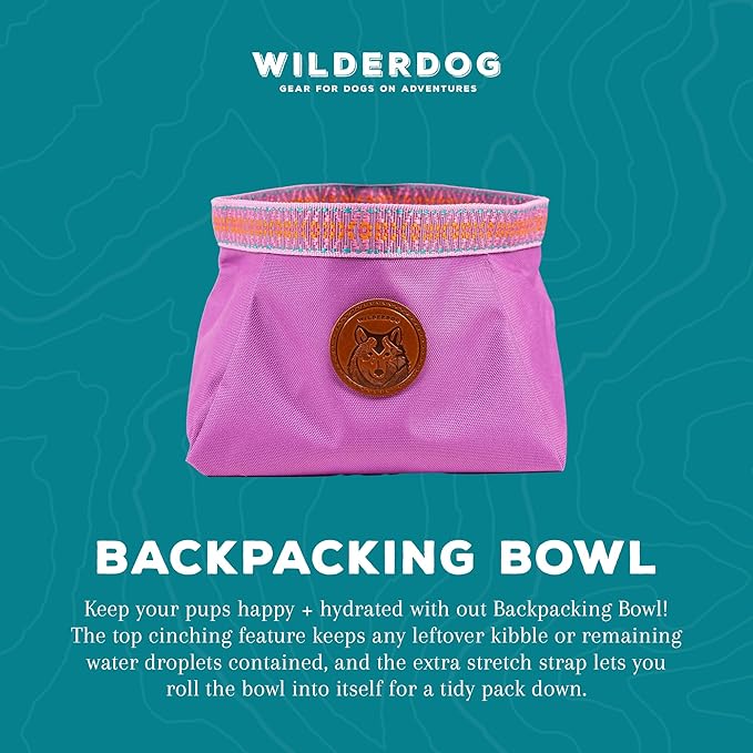 Wilderdog Backpacking Bowl - Holds Food & Water Up to 64oz - Lilac